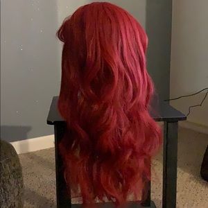 PRE OWNED RED CURLY SYNTHETIC WIG WITH BANGS